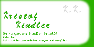 kristof kindler business card