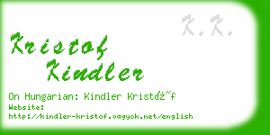 kristof kindler business card